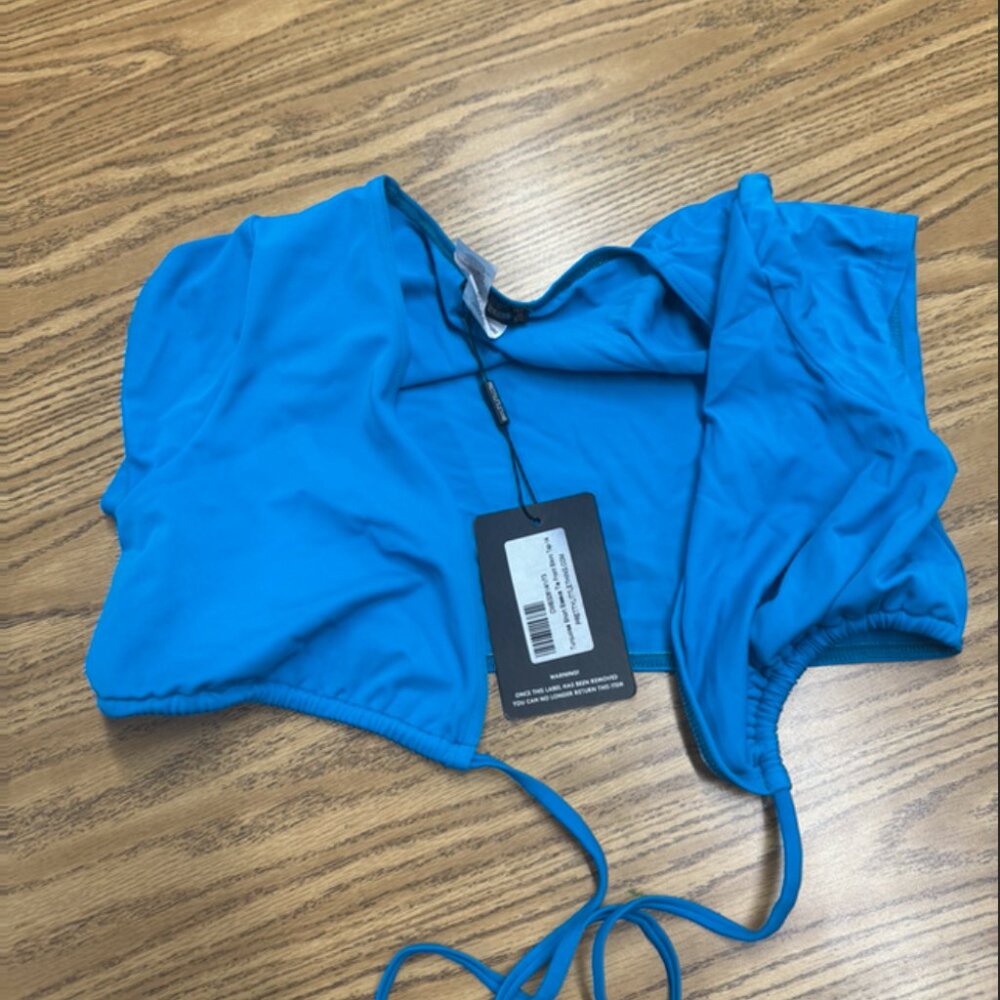 NWT Pretty Little Thing Blue Turquoise Swimsuit Set